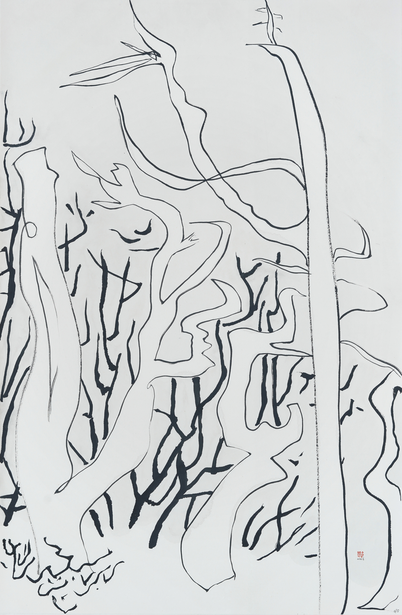 장병언, structure landscape 085, ink_on_paper, painting, 2026